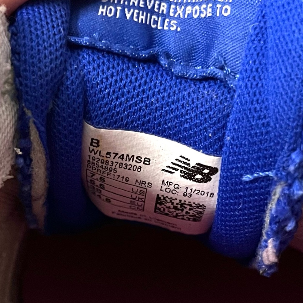 NEW BALANCE -  574 Casual Shoes In Pink / Blue - Women’s Size 7.5 - Picture 5 of 6
